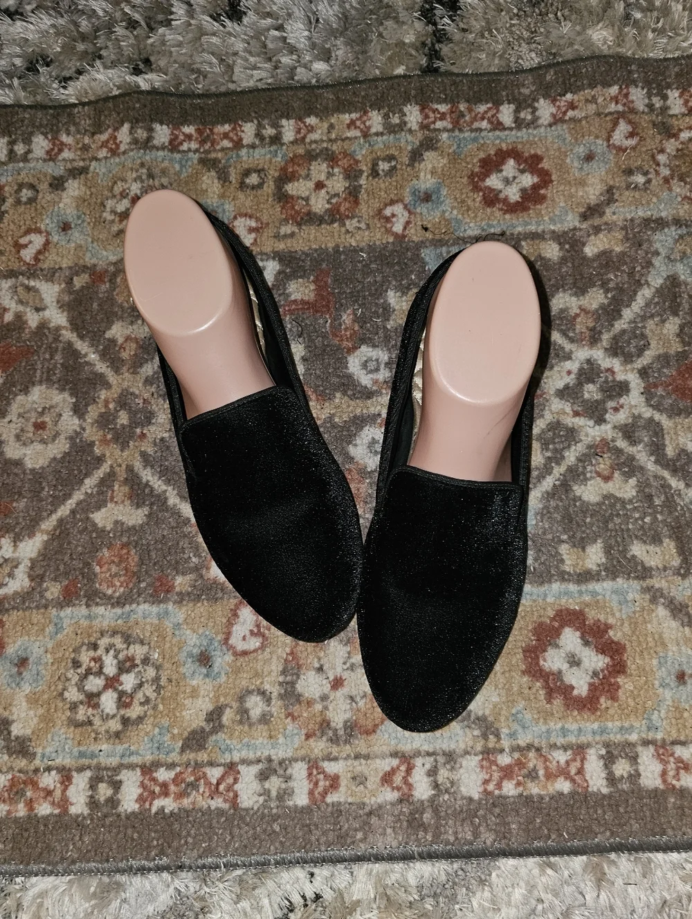 BIRDIES 'The Starling' Beautiful Black Velvet Slipons Loafers 8.5 Very Nice!